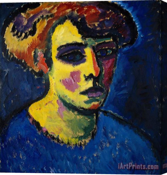 Alexei Jawlensky Frauenkopf [head of a Woman] Stretched Canvas Painting / Canvas Art